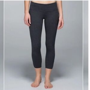 LULULEMON Dhanurasana Crop II Leggings Heather Black Size 6